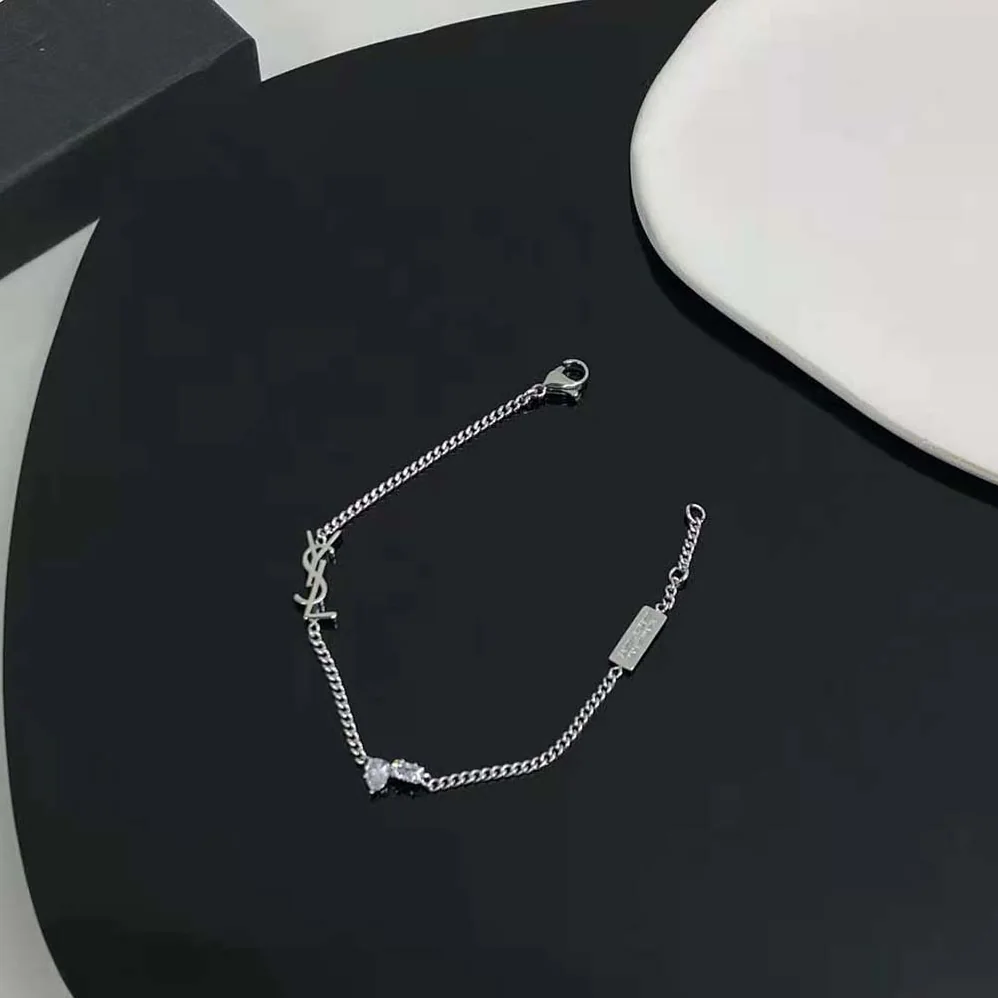 Saint Laurent YSL Opyum Charm Bracelet in Metal and Rhinestone for Women Saint Laurent YSL Opyum Charm Bracelet in Metal and Rhinestone for Women