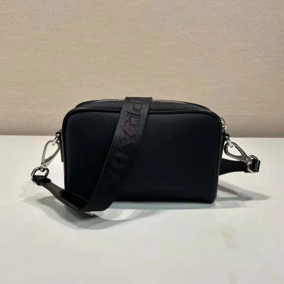 Prada Re-Nylon and Brushed Leather Shoulder Bag for Men in Black Prada Re-Nylon and Brushed Leather Shoulder Bag for Men in Black