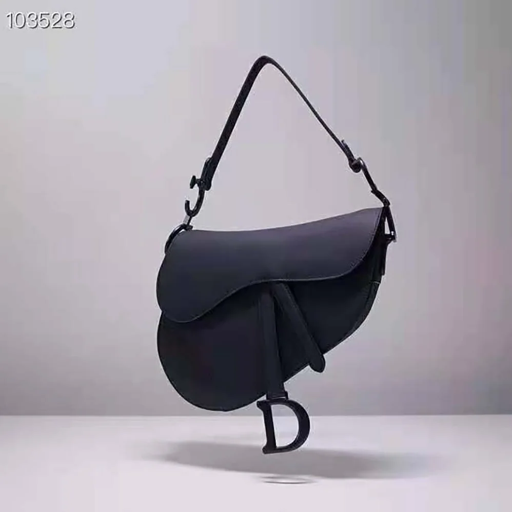Dior Mini Saddle Bag Black Ultramatte Calfskin for Women