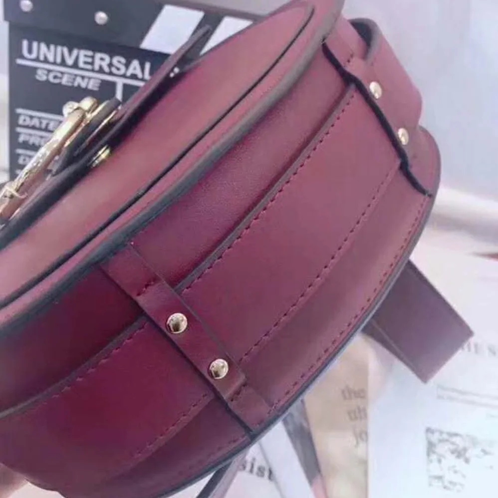 Chloe Small Tess Bag in Shiny & Suede Calfskin for Women in Maroon