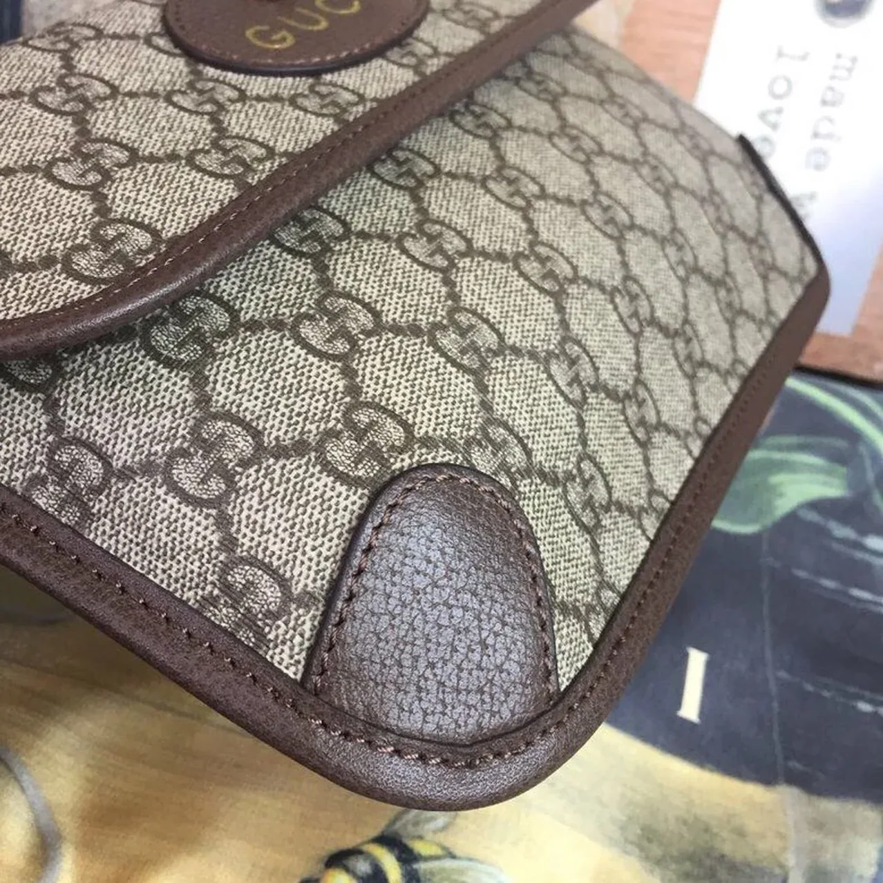 Gucci Neo Vintage GG Supreme Belt Bag Beige/ebony GG Supreme Canvas With Brown / Gucci Neo Vintage GG Supreme Belt Bag Beige/ebony GG Supreme Canvas With Brown /