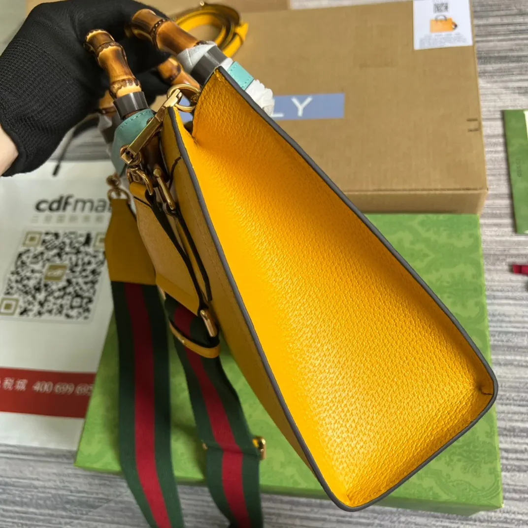 Gucci Diana Medium Tote Bag Yellow Gucci Diana Medium Tote Bag Yellow
