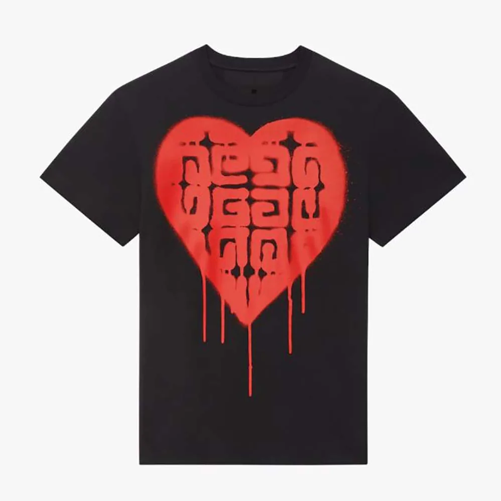Givenchy Slim Fit T-Shirt in Jersey with Tag Effect Print for Women in Black Givenchy Slim Fit T-Shirt in Jersey with Tag Effect Print for Women in Black