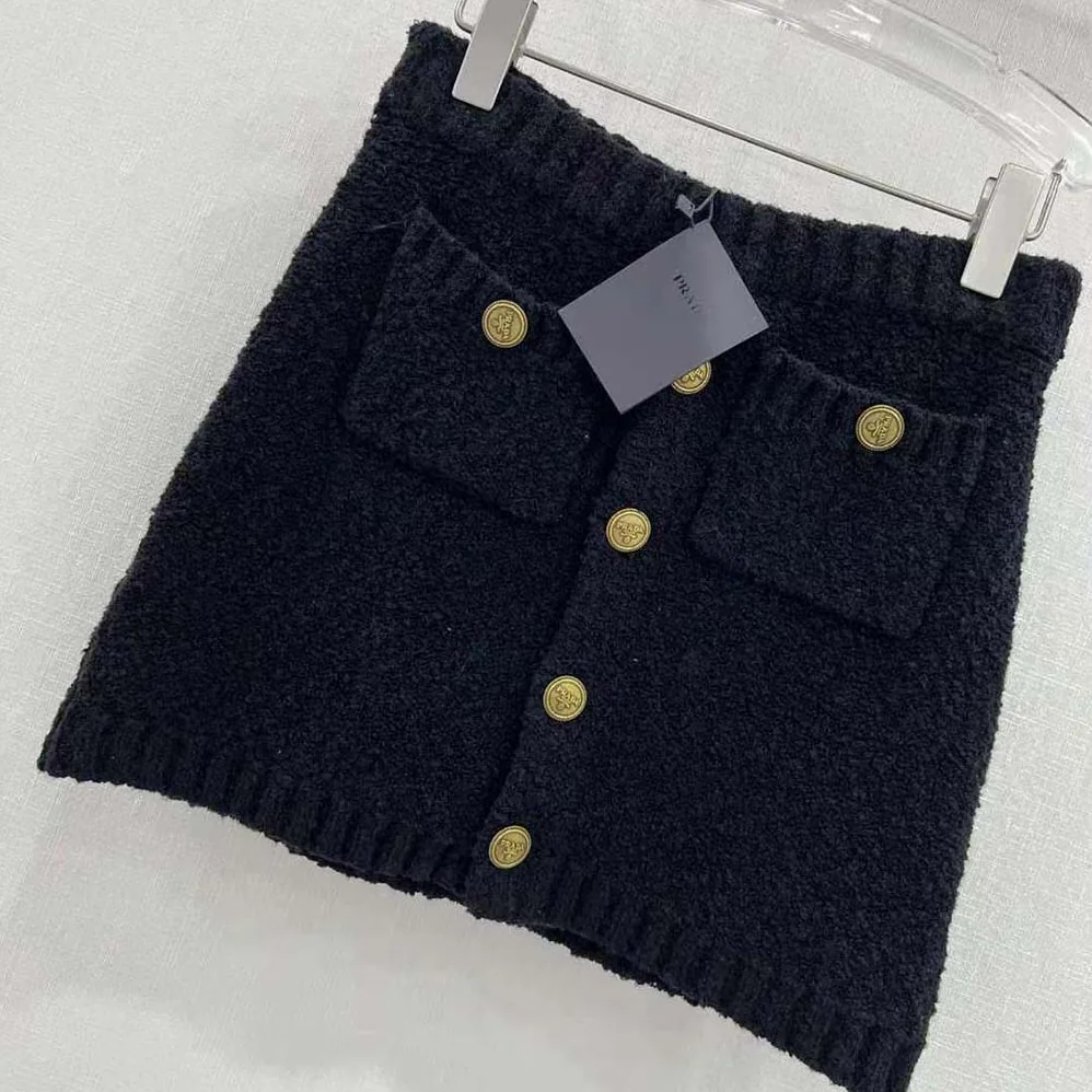 Prada Bouclé Mohair Miniskirt for Women in Black