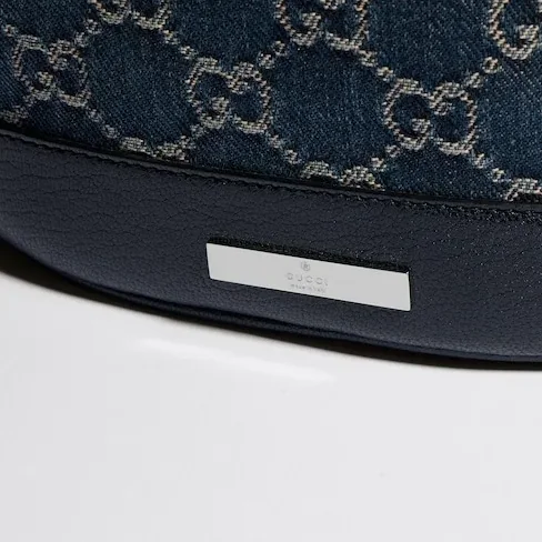 Gucci Venice Small Bucket Bag / Dark Blue Denim Palladium Hardware Gucci Venice Small Bucket Bag / Dark Blue Denim Palladium Hardware
