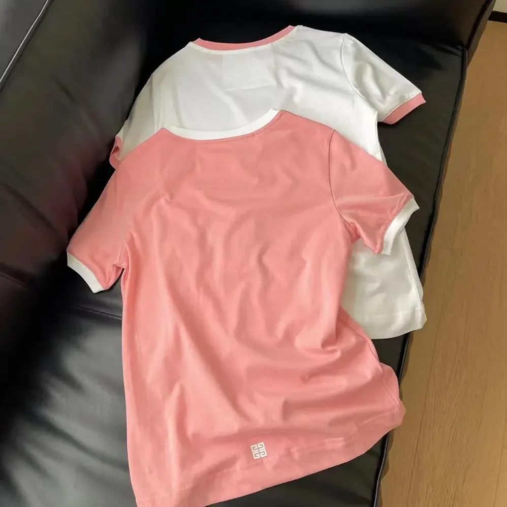 Givenchy Archetype Slim Fit T-shirt in Cotton for Women in Pink/White