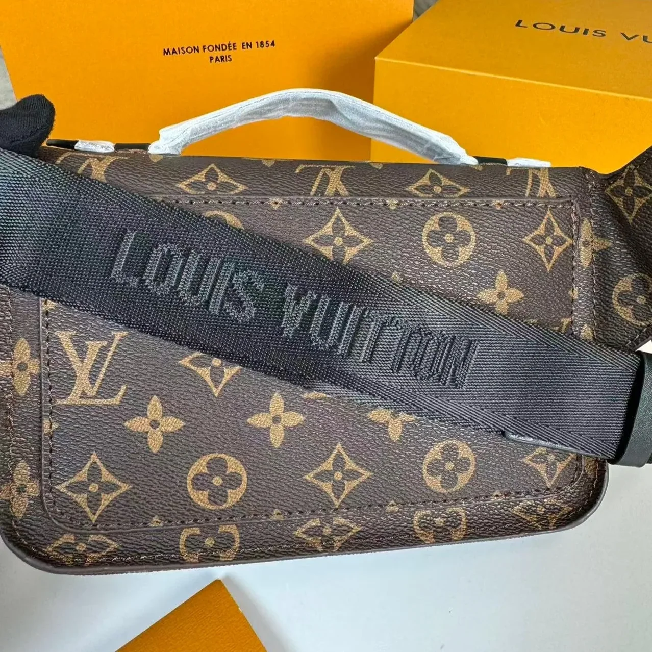 Louis Vuitton S-Lock Sling Monogram Macassar Black Louis Vuitton S-Lock Sling Monogram Macassar Black