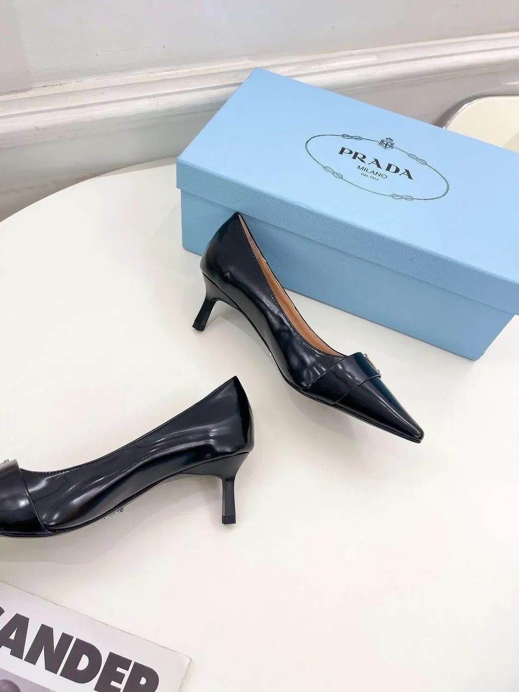 Prada Soft Pointed Heel Pumps Black Prada Soft Pointed Heel Pumps Black