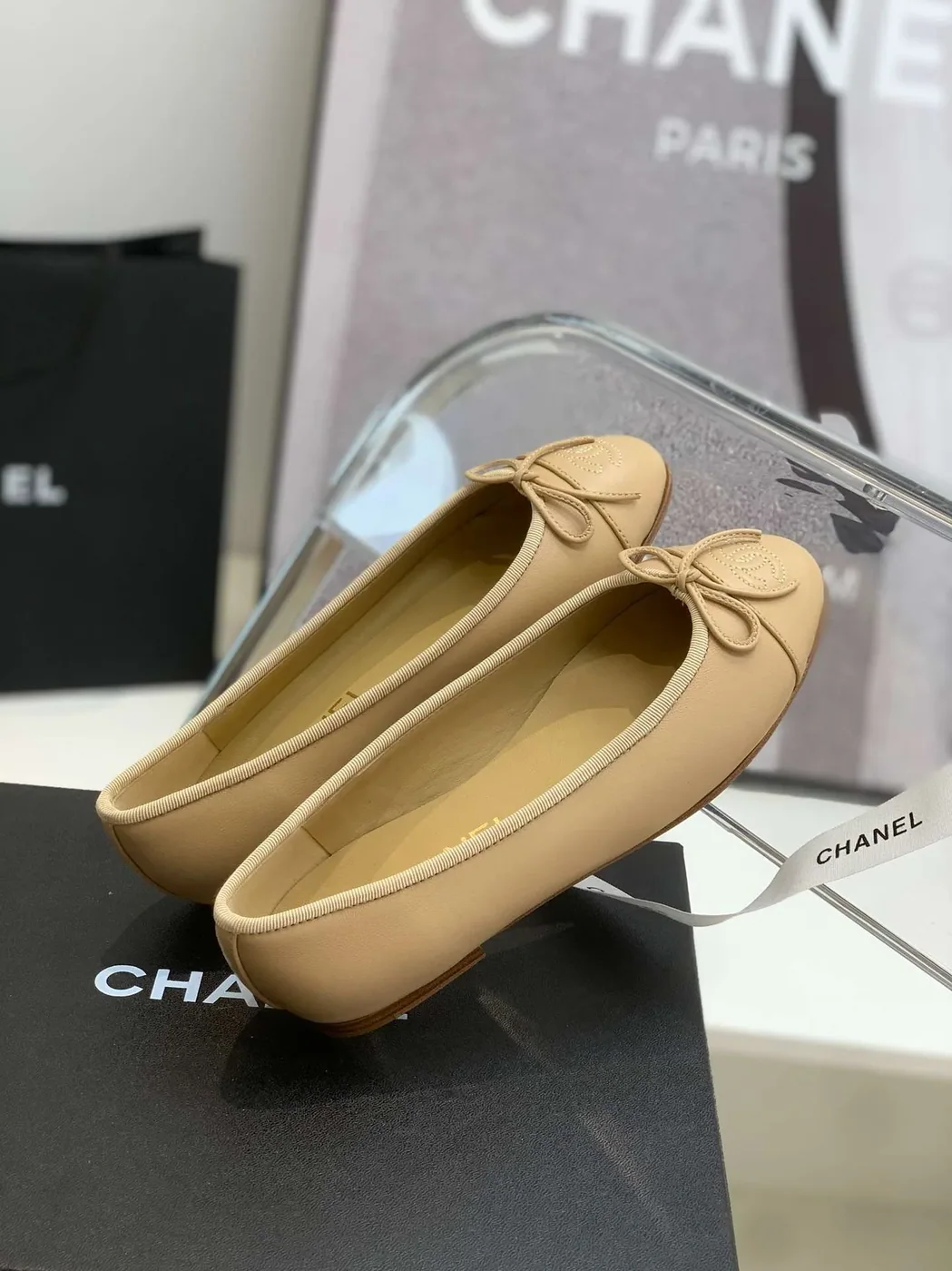 Chanel Ballet Flats Cream Chanel Ballet Flats Cream