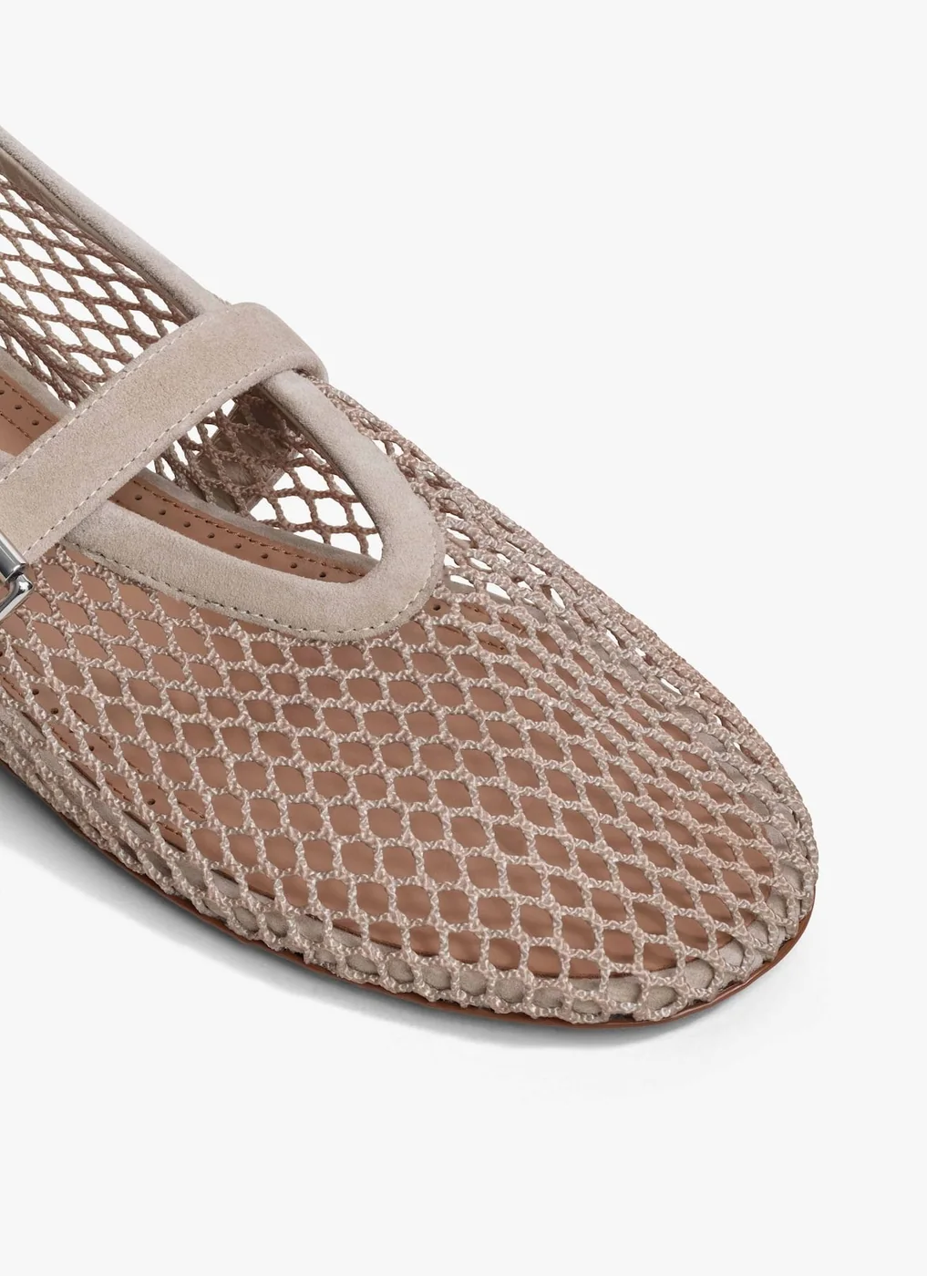 Alaia Ballet Flats In Fishnet Grege - AA3A029TK061 - 824 Alaia Ballet Flats In Fishnet Grege - AA3A029TK061 - 824