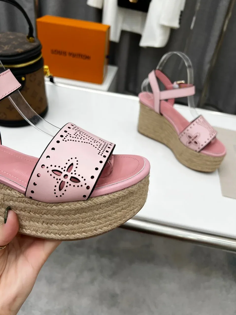 Louis Vuitton Starboard Wedge Sandal Pink for Women