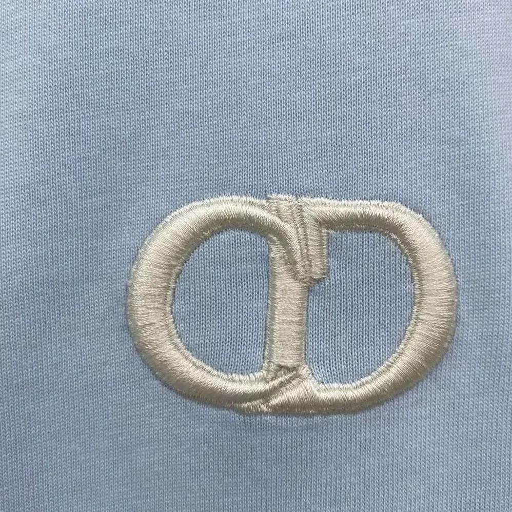 Dior CD Icon T-Shirt Relaxed Fit Blue Cotton Jersey for Men Dior CD Icon T-Shirt Relaxed Fit Blue Cotton Jersey for Men