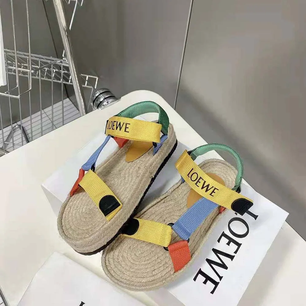 Loewe Strappy Espadrille in Nylon for Women in Yellow Loewe Strappy Espadrille in Nylon for Women in Yellow