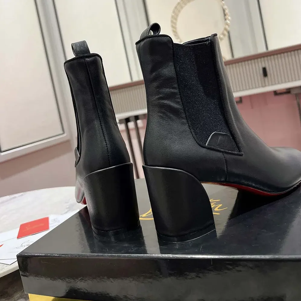 Christian Louboutin Turelastic 85 mm Low Boots Calf Leather for Women in Black