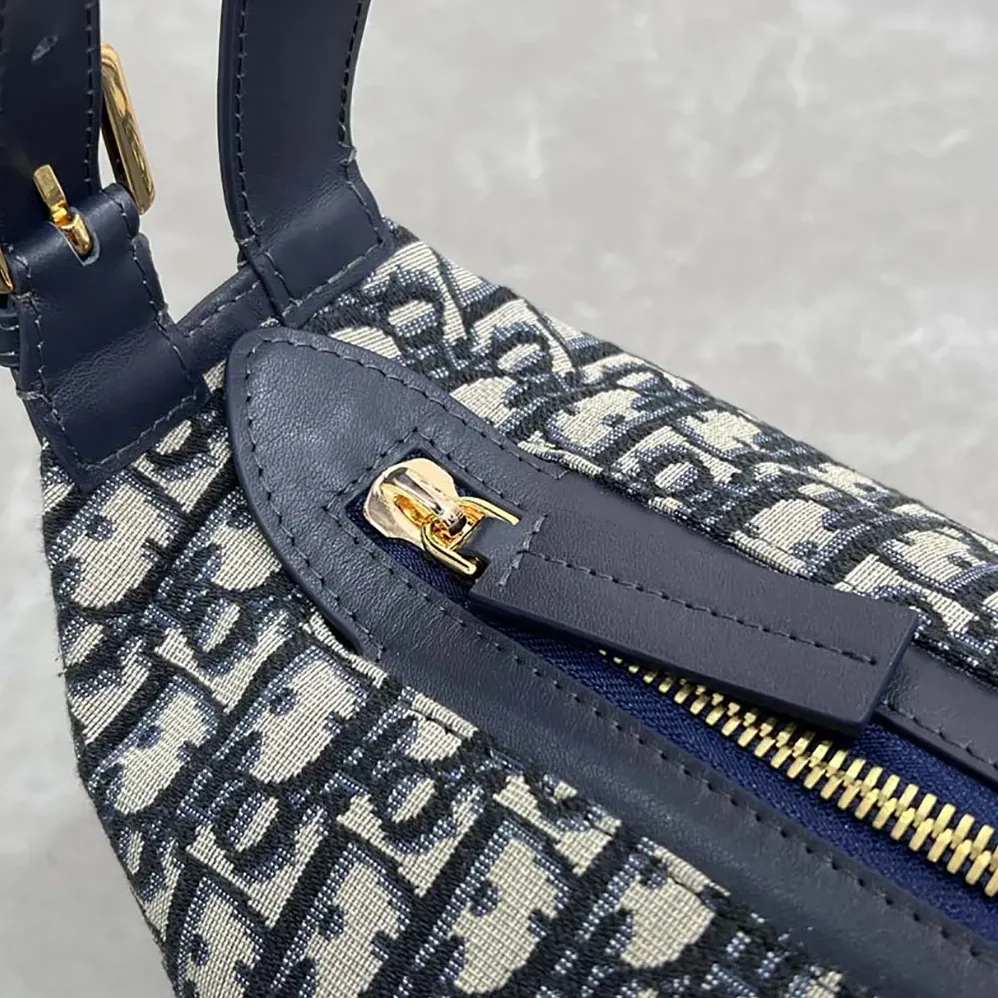 Dior Small D-Journey Bag Blue Dior Oblique Jacquard for Women