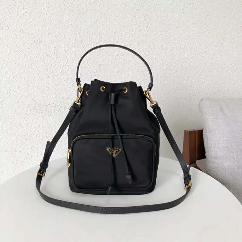 Prada Fabric Shoulder Bag for Unisex in Black Prada Fabric Shoulder Bag for Unisex in Black