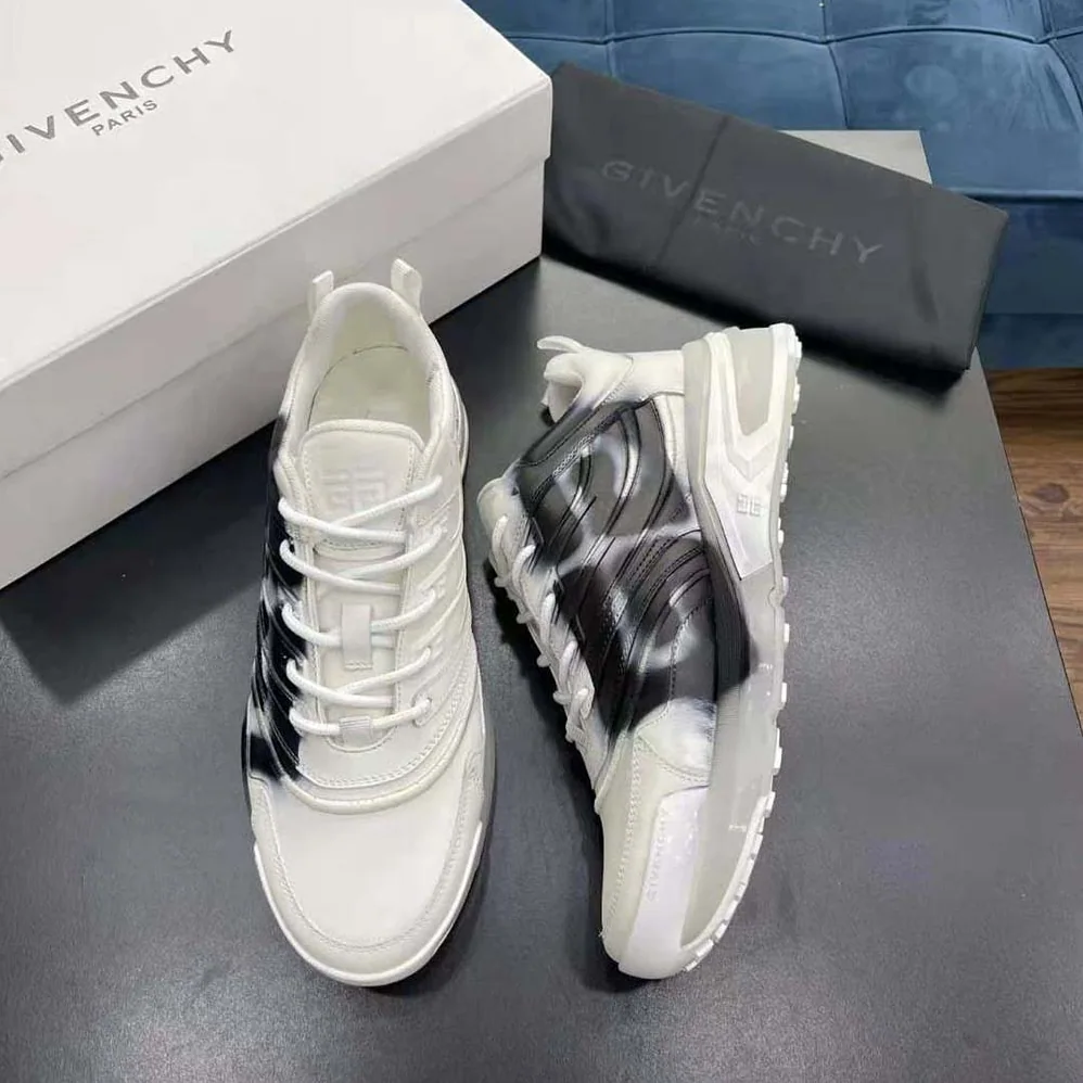 Givenchy Giv 1 Sneakers in Leather with Tag Effect Print for Men in White