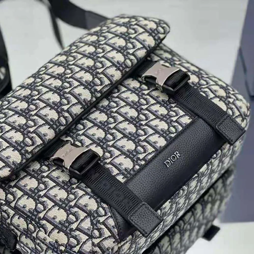 Dior Explorer Messenger Bag Beige and Black Dior Oblique Jacquard for Men