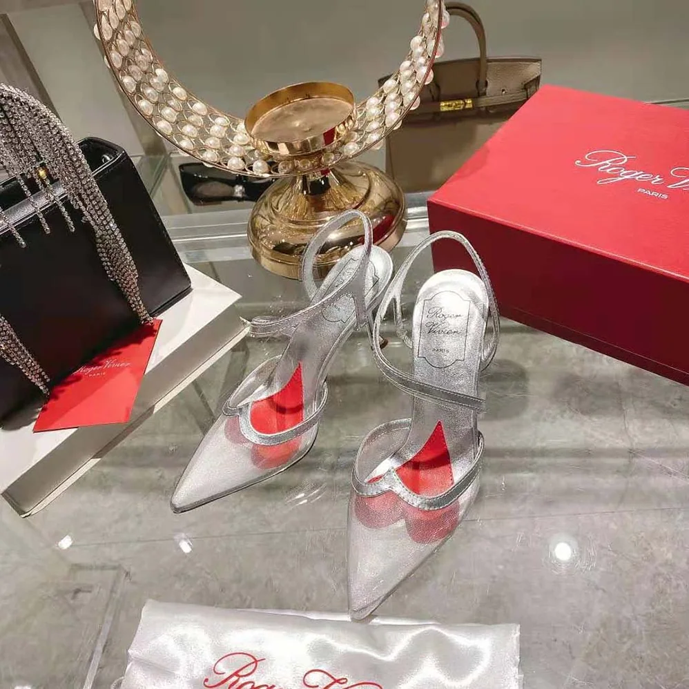 Roger Vivier I Love Vivier Slingback Pumps in PVC for Women in Silver Roger Vivier I Love Vivier Slingback Pumps in PVC for Women in Silver
