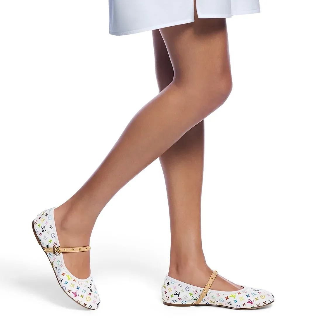 Louis Vuitton LV x TM Romy Flat Ballerina White 1AGVFM Louis Vuitton LV x TM Romy Flat Ballerina White 1AGVFM