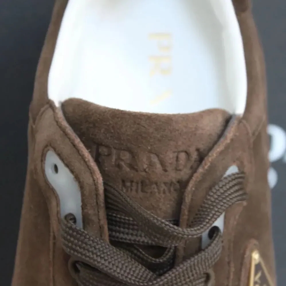 Prada Trail Brown Suede Lace up Logo Low top Sneaker for Unisex Prada Trail Brown Suede Lace up Logo Low top Sneaker for Unisex
