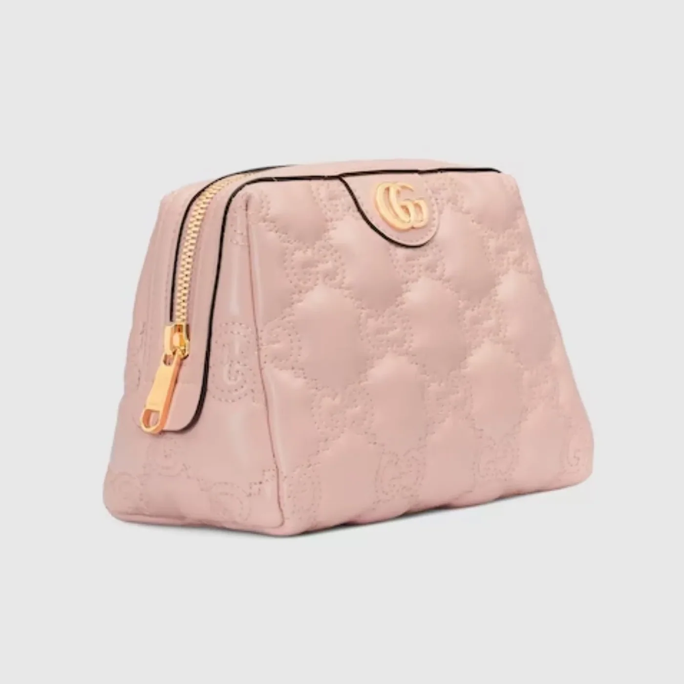 Gucci GG Matelasse Beauty Case in Light Pink Gold Hardware