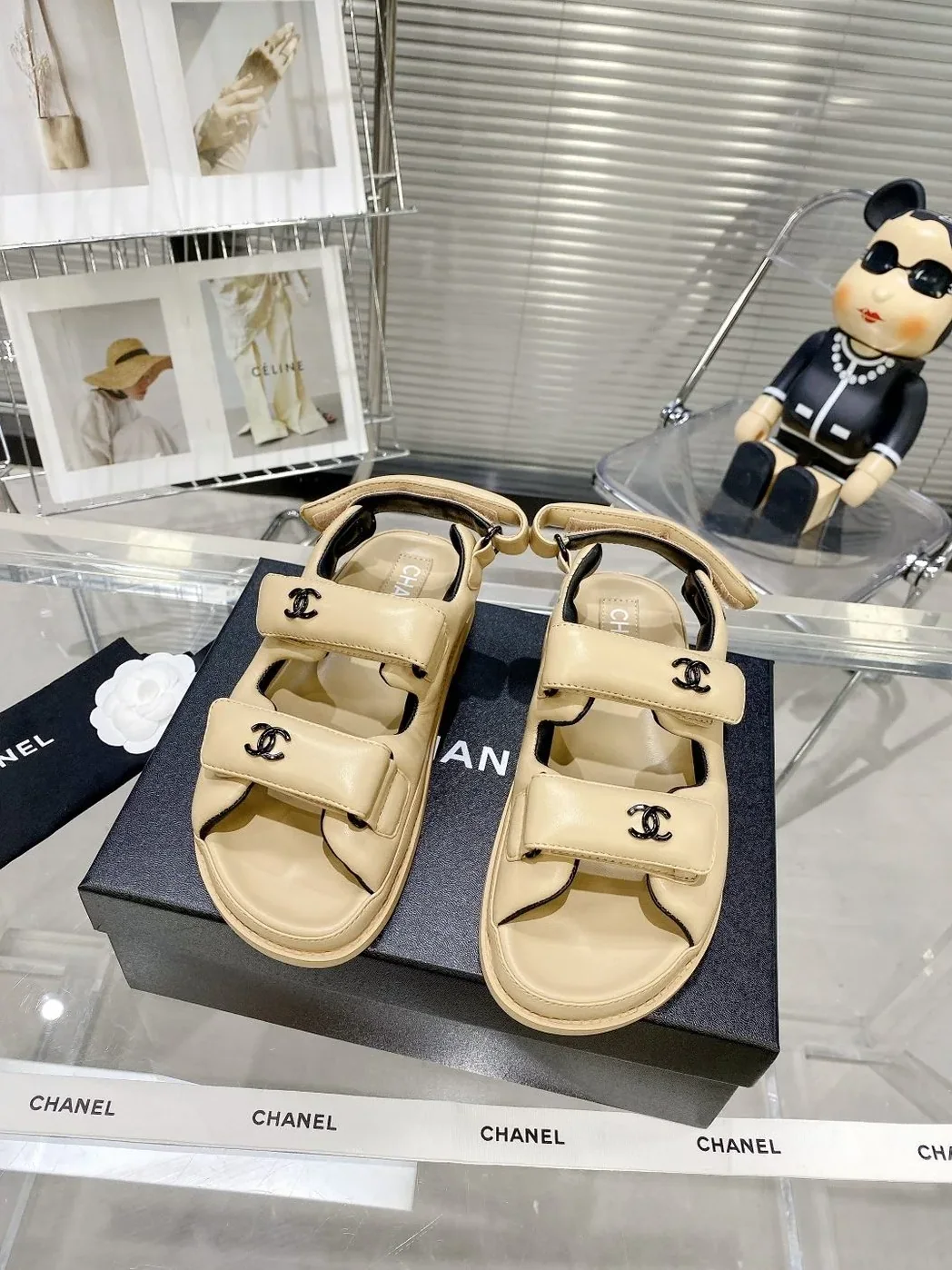 Chanel Sandals With Chanel Logo Beige for Women