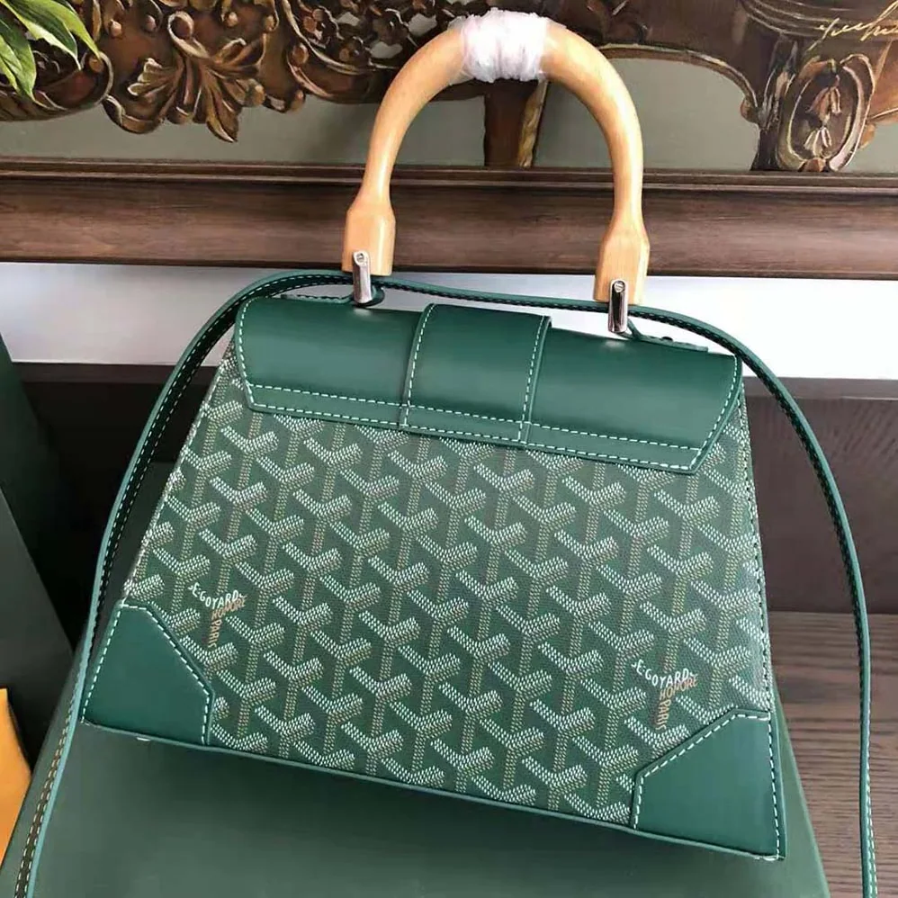 Goyard Sac Saïgon PM in Toile Goyardine & Clamecy Calfskin for Women in Green