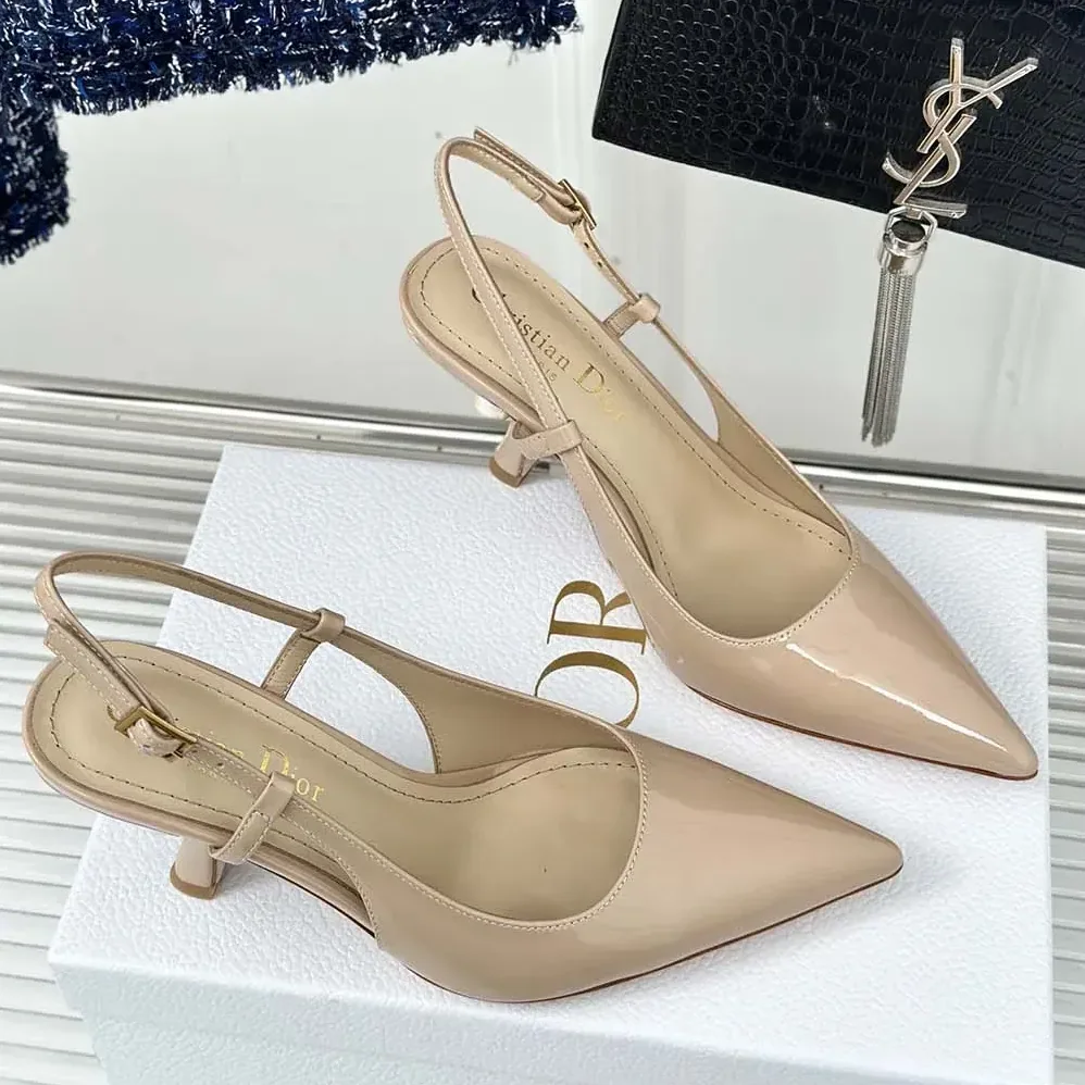 Dior Tribales Slingback Pump Nude Patent Calfskin for Women