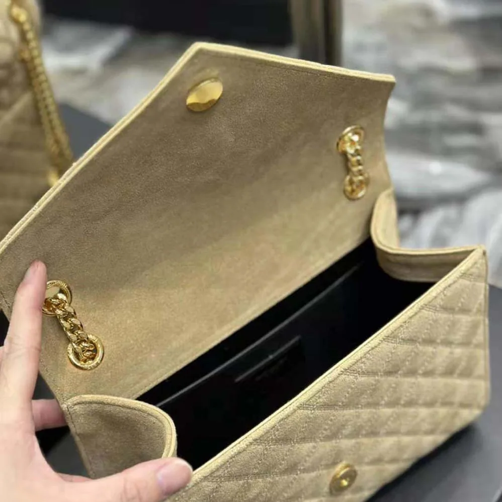 Saint Laurent YSL Envelope Medium Chain Bag in Mix Matelassé Corduroy for Women Saint Laurent YSL Envelope Medium Chain Bag in Mix Matelassé Corduroy for Women