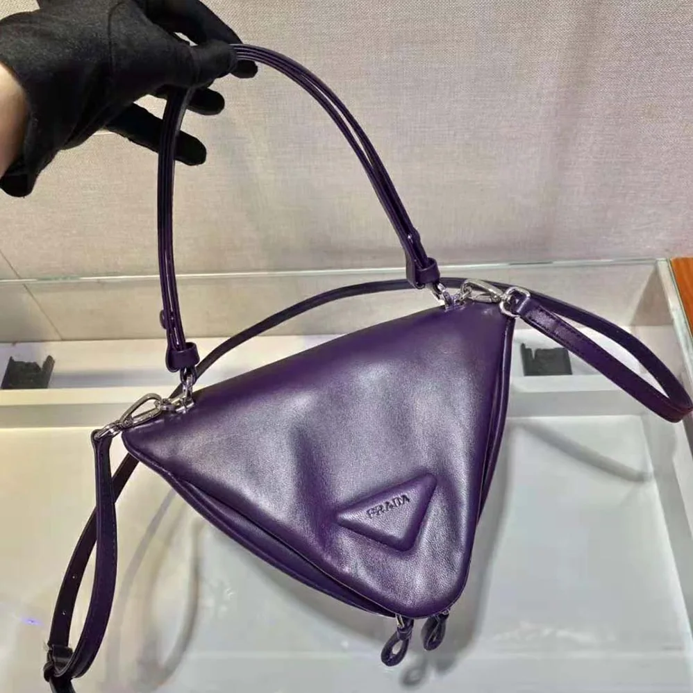 Prada Padded Nappa Leather Handbag for Women in Purple