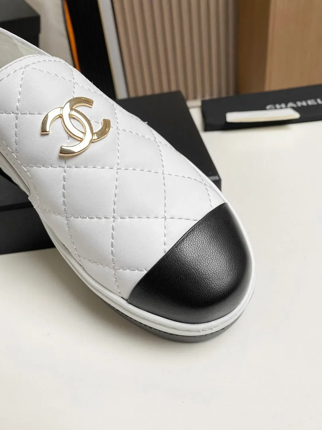 Chanel Platform Casual Plain White Chanel Platform Casual Plain White