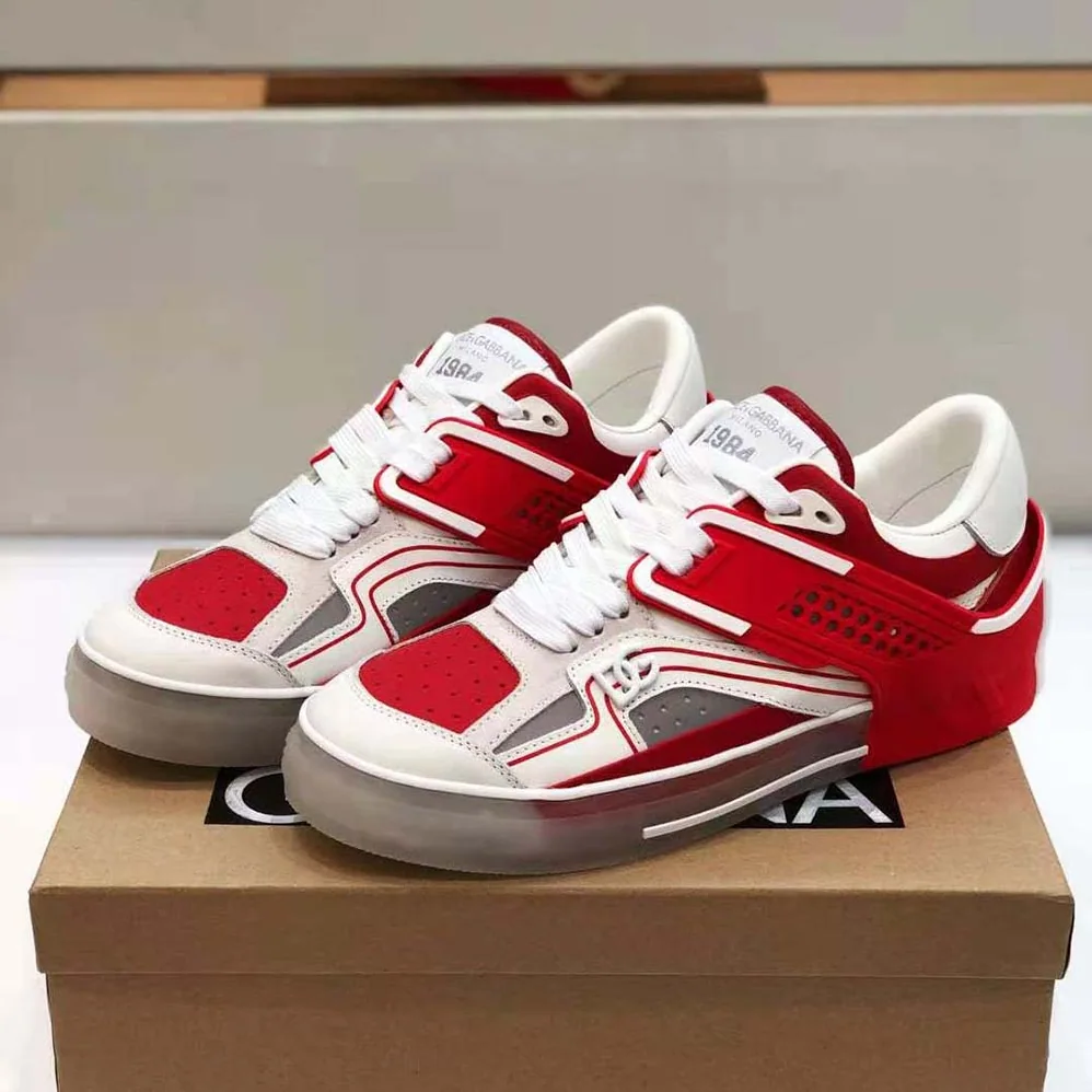 Dolce Gabbana D&G Calfskin Custom 2.Zero Sneakers for Men in Red Dolce Gabbana D&G Calfskin Custom 2.Zero Sneakers for Men in Red
