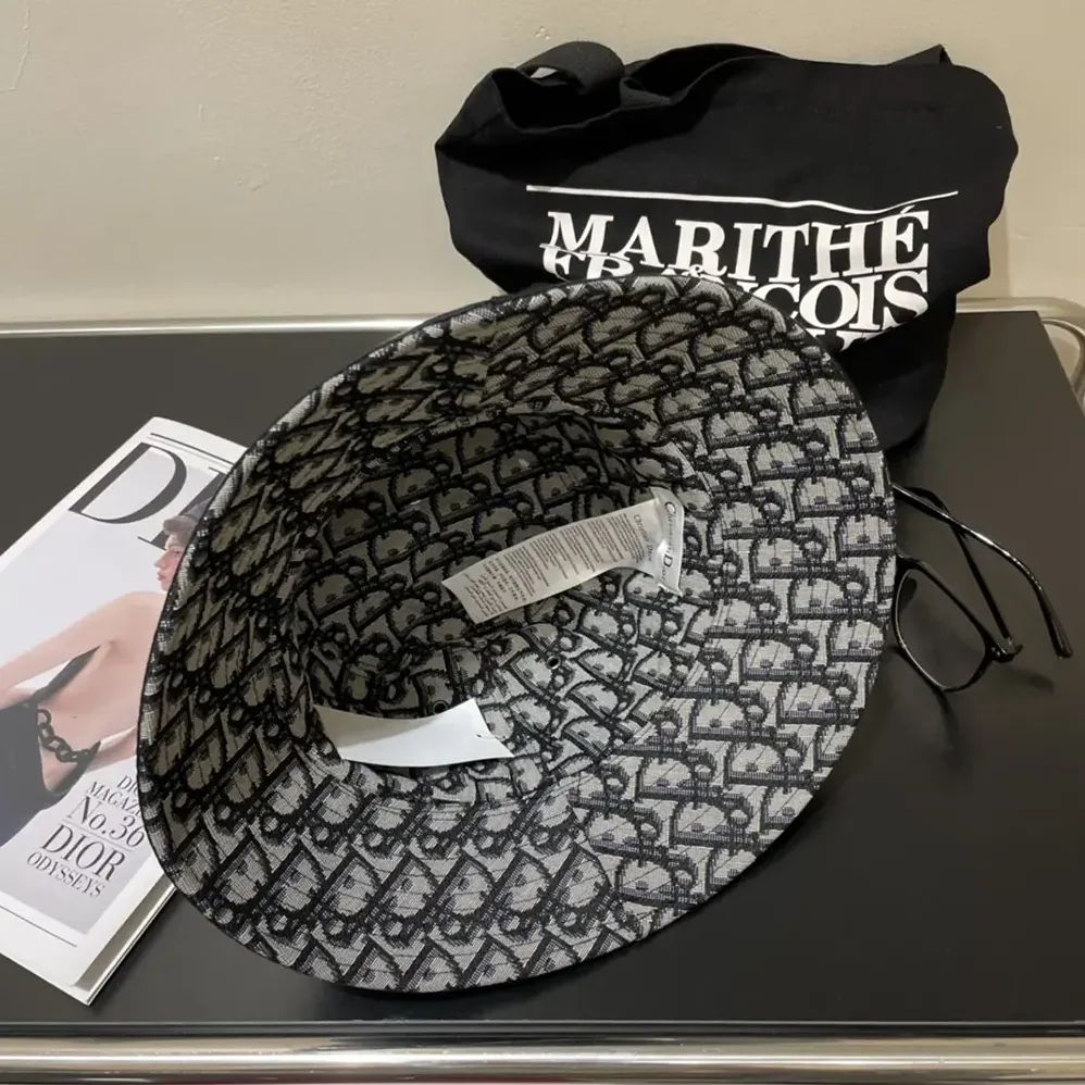 Dior Reversible Teddy-D Small Brim Bucket Hat Black Cotton Blend for Unisex