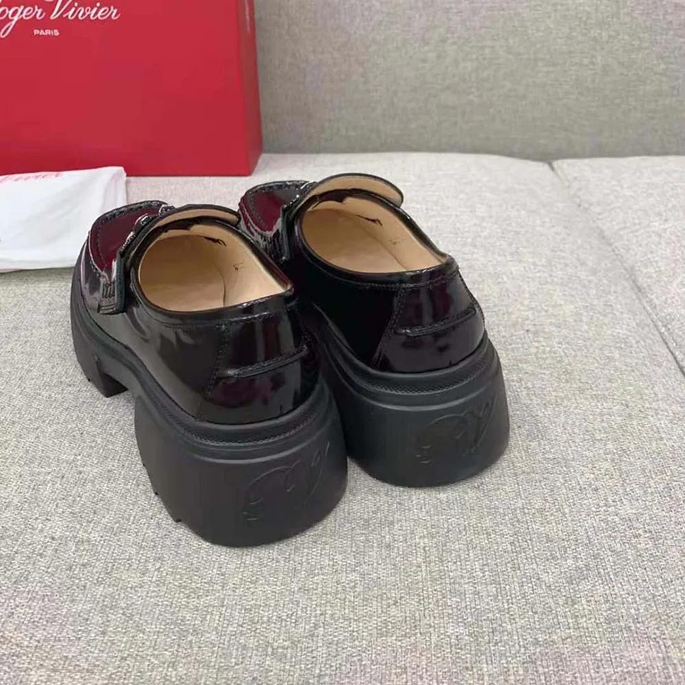 Roger Vivier Wallaviv Strass Buckle Loafers in Patent Leather for Women Roger Vivier Wallaviv Strass Buckle Loafers in Patent Leather for Women