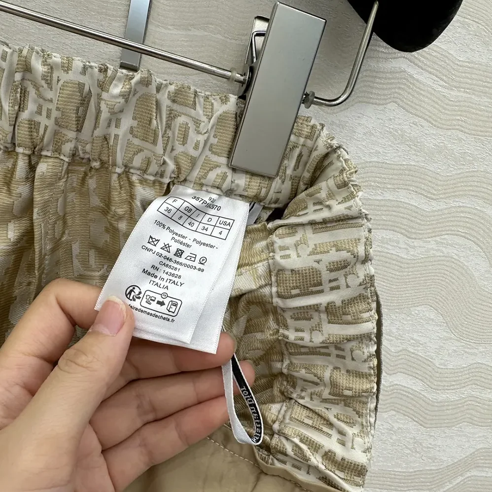 Dior Skort Beige Technical Jacquard Taffeta with Dior Oblique Motif for Women