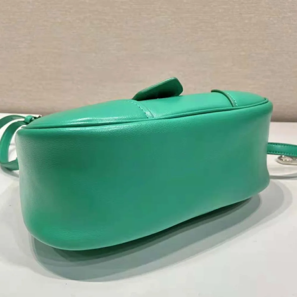 Prada Moon Re-Nylon and Leather Bag for Women in Green Prada Moon Re-Nylon and Leather Bag for Women in Green