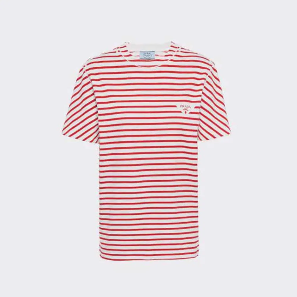 Prada Printed Interlock T-shirt for Women in Red