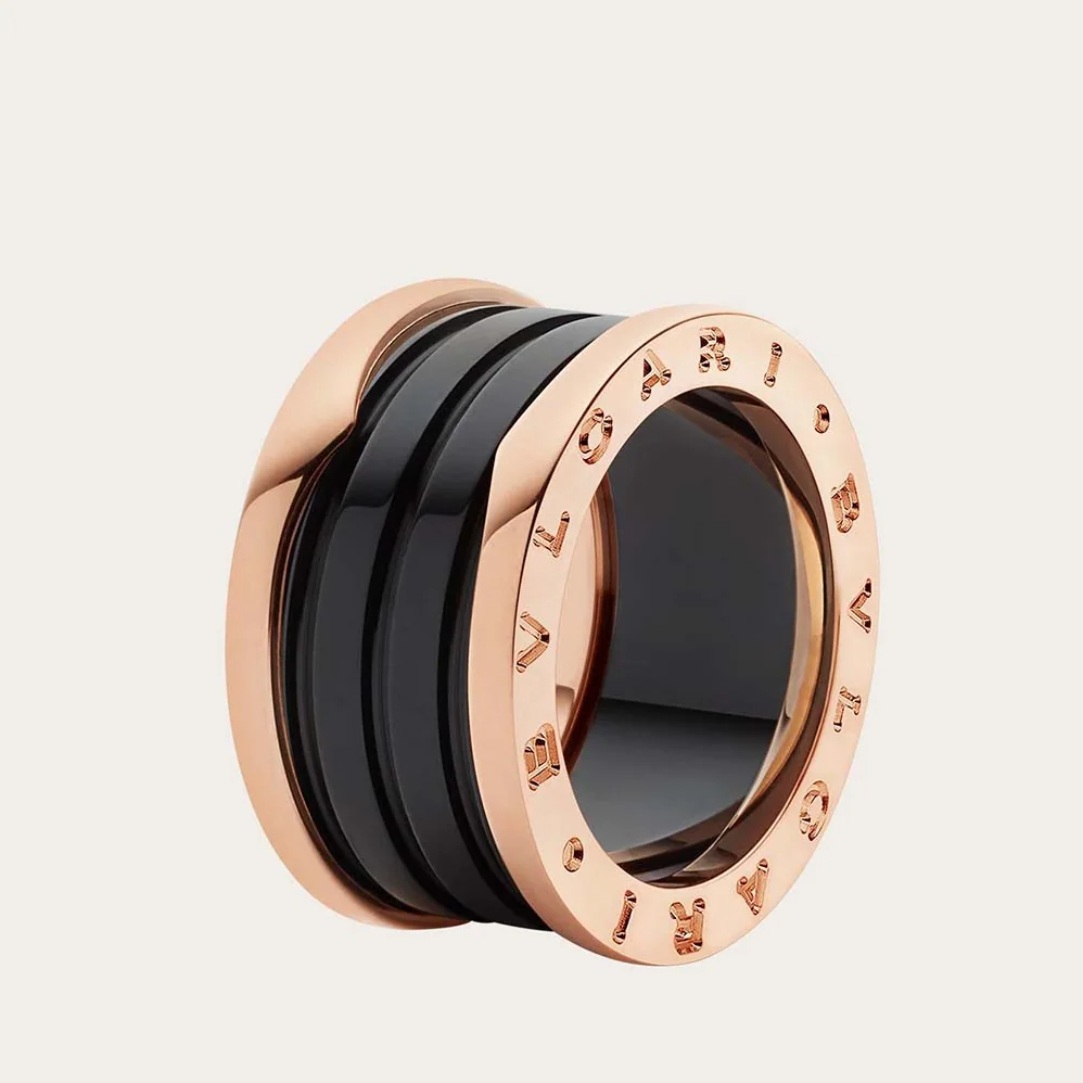 Bvlgari B.zero1 Four-Band Ring Two 18 KT Rose for Women