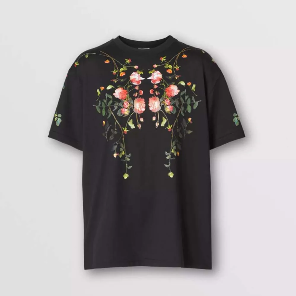 Burberry Rose Print Cotton Oversized T for Men in shirt Burberry Rose Print Cotton Oversized T for Men in shirt