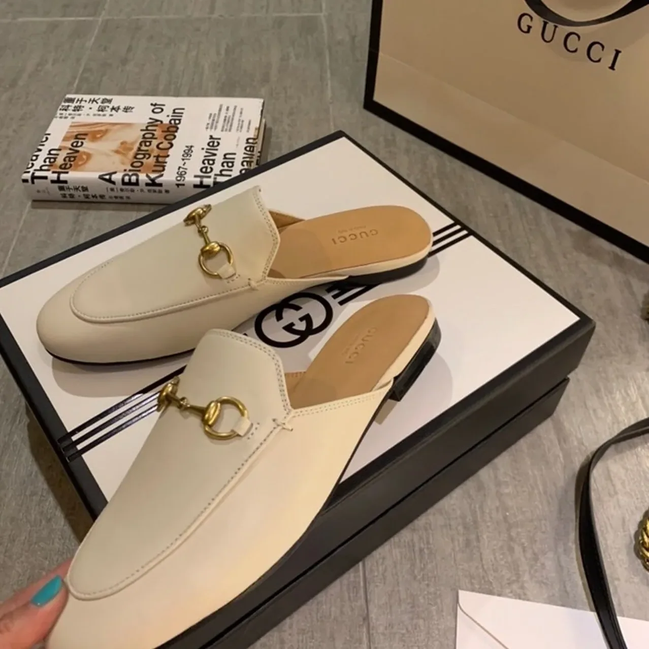 Gucci Princetown Slipper White GG for Women Gucci Princetown Slipper White GG for Women