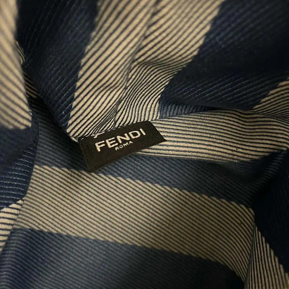 Fendi Roll Mini Blue Denim-effect FF Jacquard Mini for Women in bag
