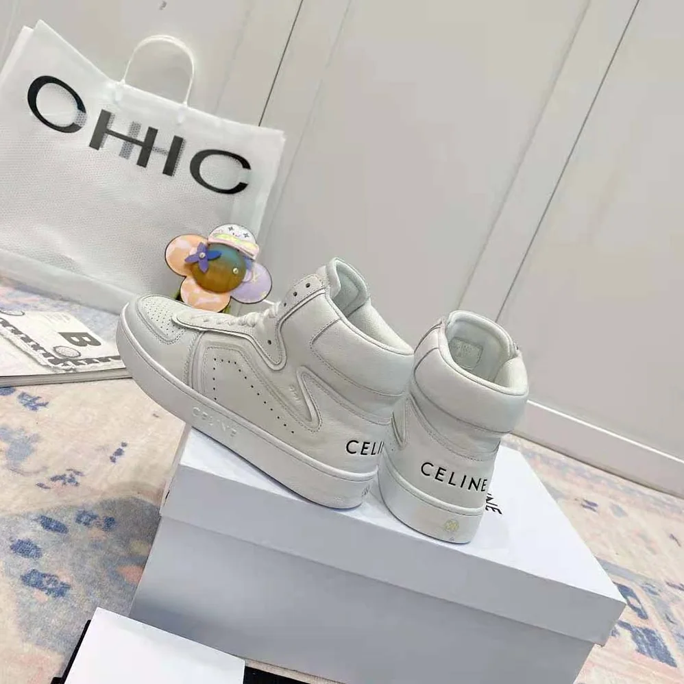 Celine Z Trainer CT-01 High Top Sneaker in Calfskin for Women in White