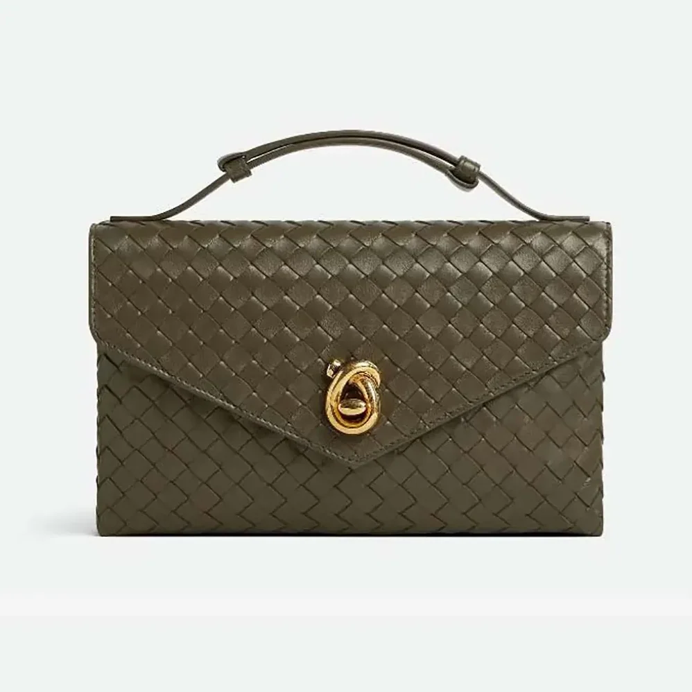 Bottega Veneta Knot Lock in Intrecciato Piccolo Leather for Women in Dark Green