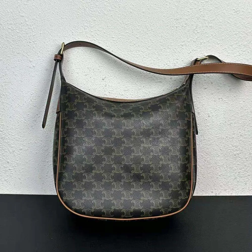 Celine Heloise Bag in Triomphe Canvas and Calfskin for Women