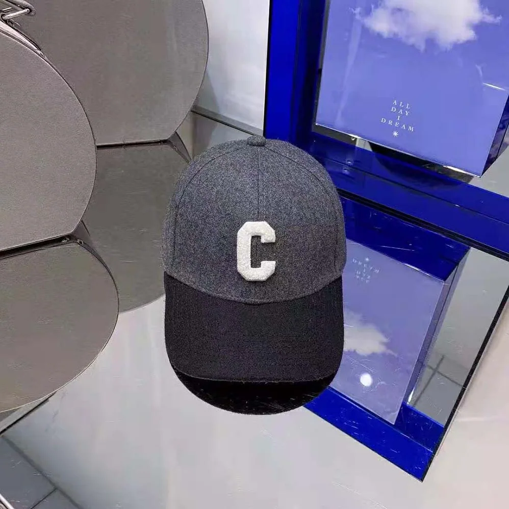 Celine “C” Baseball Cap in Wool for Women in Silver