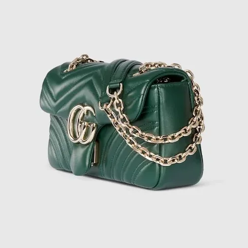 Gucci Marmont Small Shoulder Bag in Green Gold Hardware Gucci Marmont Small Shoulder Bag in Green Gold Hardware