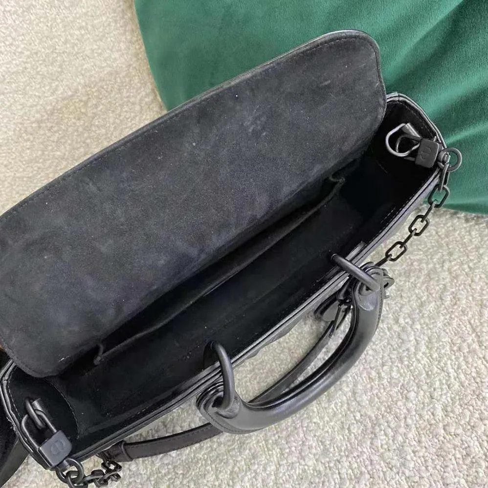 Dior Lady D-Joy Bag Black Cannage Calfskin with Diamond Motif for Women