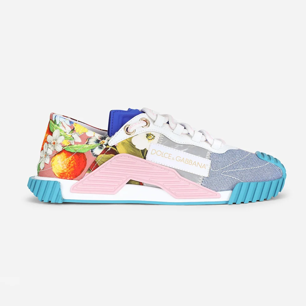 Dolce Gabbana D&G Patchwork Fabric NS1 Slip for Women in on Sneakers Dolce Gabbana D&G Patchwork Fabric NS1 Slip for Women in on Sneakers