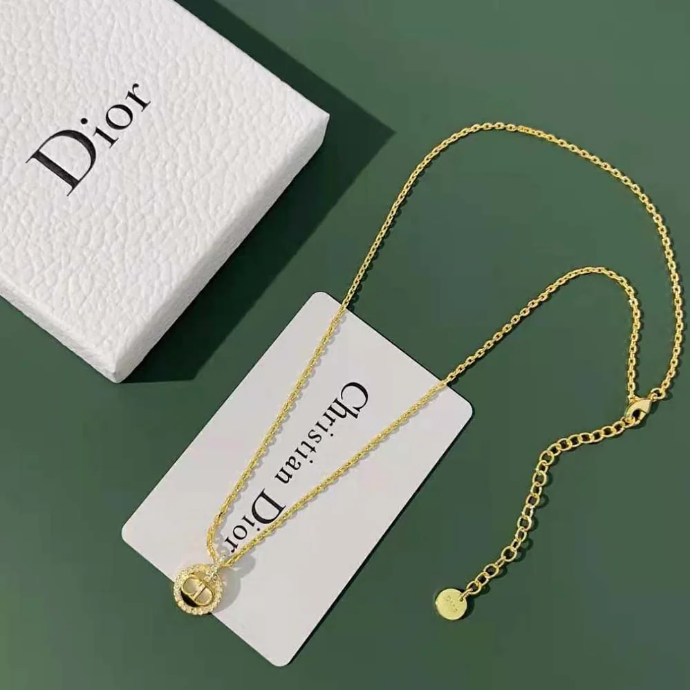 Dior Clair D Lune Necklace Gold-Finish Metal and Silver for Women in Tone Crystals